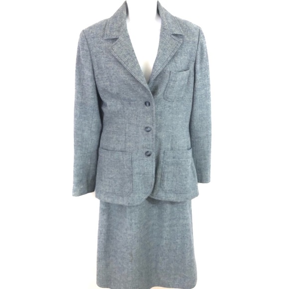 Vintage Women’s Unbranded skirtsuit gray L - Picture 1 of 7